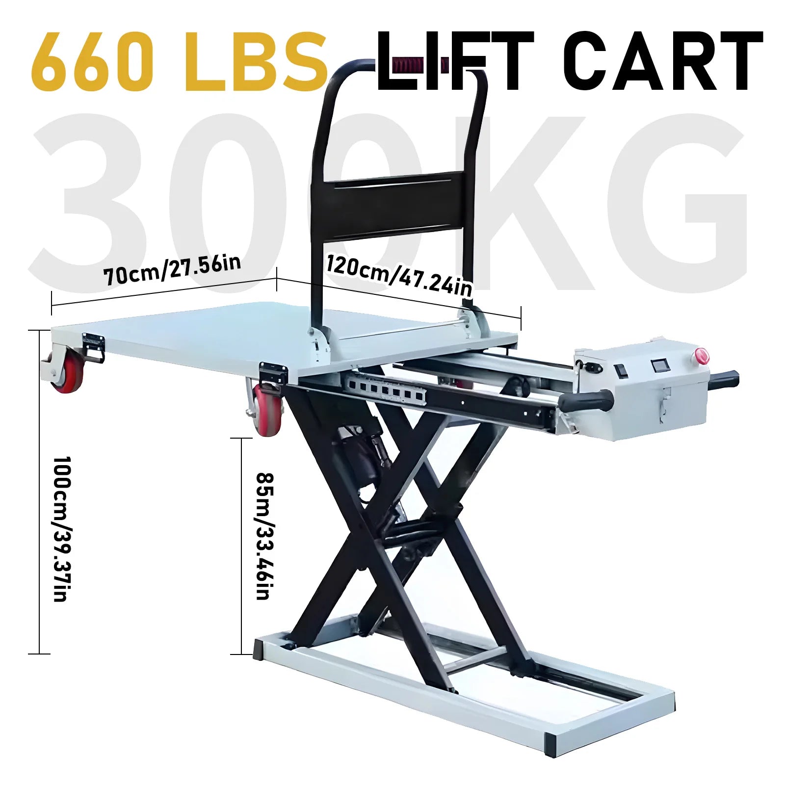 300KG Capacity Heavy Duty Folding Hand Truck Durable Utility Cart for Moving Electric Hand Truck Hydraulic Lift Table Cart