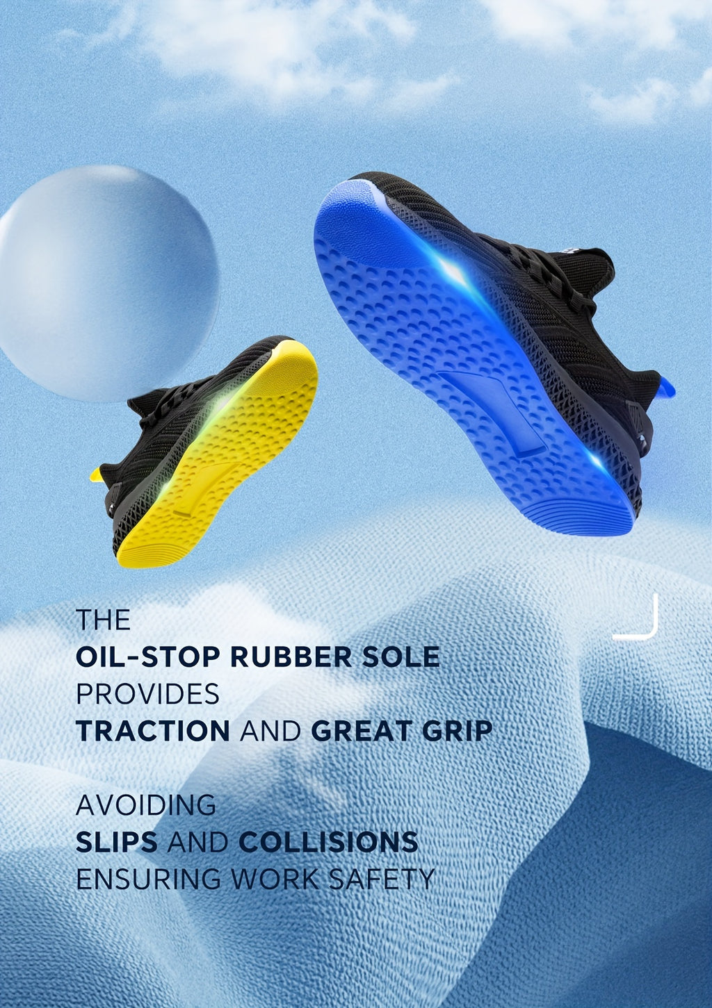SPIEZ Unisex Safety Shoes With Composite Toe Cap, Puncture Proof Breathable Work Shoes For Men, Slip On Fashion Sneakers For Work And Daily Wear