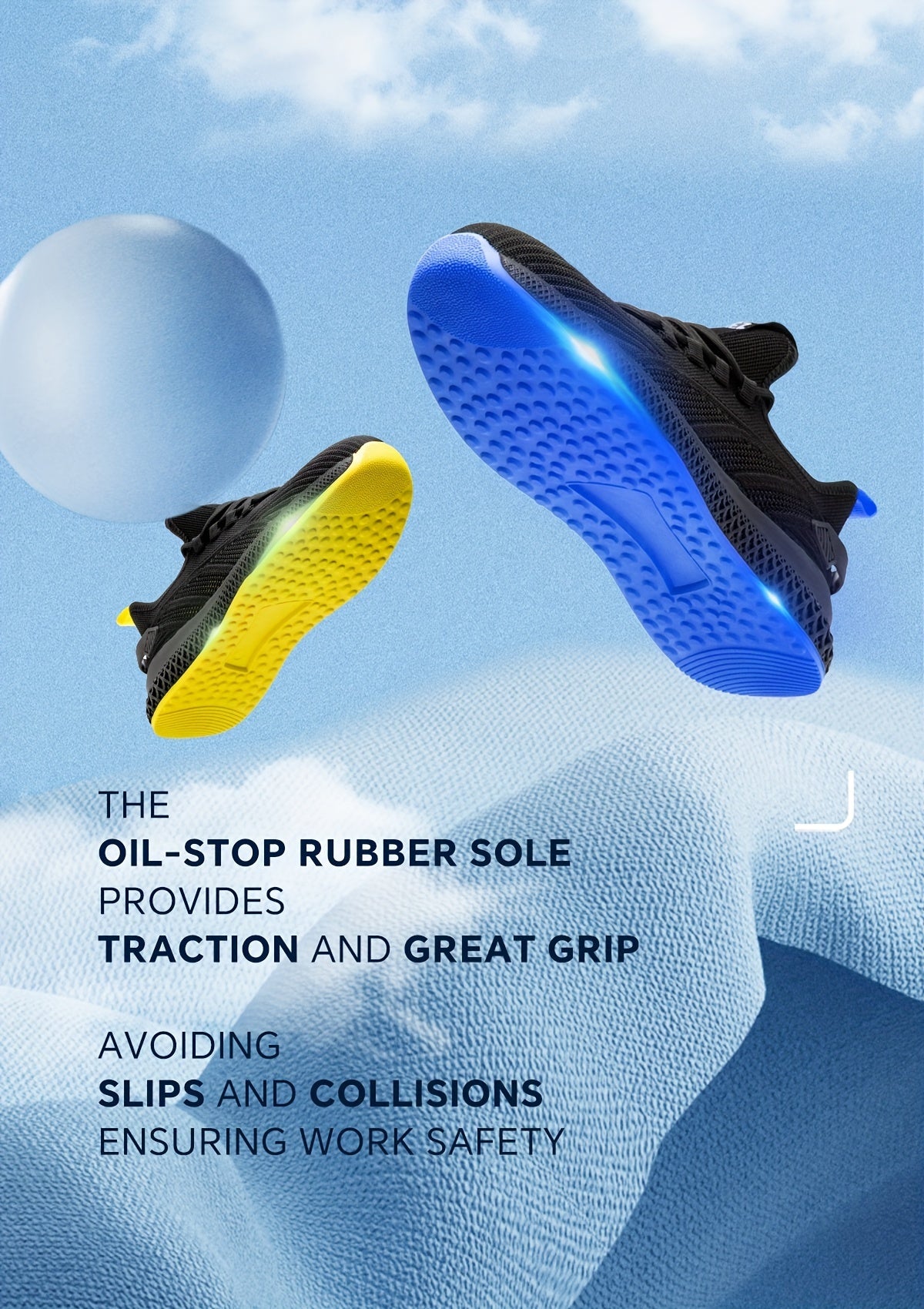 SPIEZ Unisex Safety Shoes With Composite Toe Cap, Puncture Proof Breathable Work Shoes For Men, Slip On Fashion Sneakers For Work And Daily Wear