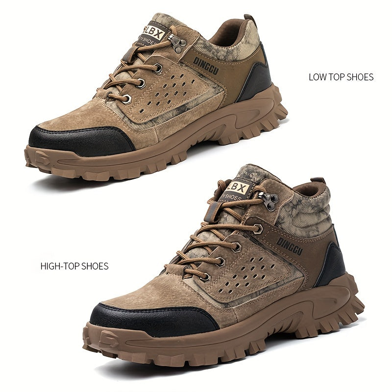 Men's Work Shoes Anti-smashing And Anti-piercing Steel Toe Shoes Anti-smashing And Anti-piercing Steel Toe Shoes Puncture Proof Anti-skid Steel Toe High Top Work Shoes Men's Steel Toe Anti-Puncture Breathable Lightweight Inde