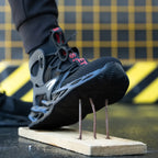Men's Steel Toe Work Boots Safety Shoes Breathable Woven Knit Industrial Construction Sneakers