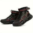 Comfy Steel Toe Safety Shoes for Men - Breathable, Non-Slip, Lace-Up Sneaker Boots for Hiking & Outdoor Activities - All-Season, EVA Insole, Fabric Upper, Round Toe, Casual Sports Style