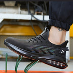 PLUS SIZE Men's Steel Toe Work Shoes & Puncture Proof Safety Shoes, Woven Breathable Comfy Non Slip Durable Lace Up Shoes, Perfect For Constructional Safety Workout Activities