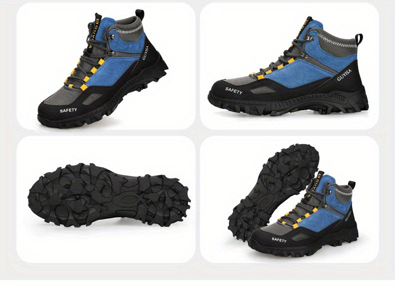 GUYISA Steel Head Men'S Steel Ladle Head Anti Smash, Anti stab, Wear resistant, Comfortable Soft Bottom Four Seasons Professional Safety Shoes