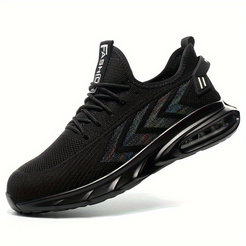 PLUS SIZE Men's Steel Toe Work Shoes & Puncture Proof Safety Shoes, Woven Breathable Comfy Non Slip Durable Lace Up Shoes, Perfect For Constructional Safety Workout Activities