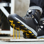 Men'S Steel Toe & Puncture Proof Breathable Work Boots - Non-Slip Lace-Up Safety Shoes with Durable Rubber Sole, Ergonomic Design & Cushioned Insole for Outdoor Hiking, Training, Casual Wear, Steel Toe Boots, Hiking Footwear,