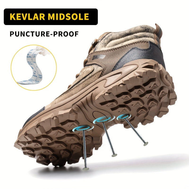 Men's Work Shoes Anti-smashing And Anti-piercing Steel Toe Shoes Anti-smashing And Anti-piercing Steel Toe Shoes Puncture Proof Anti-skid Steel Toe High Top Work Shoes Men's Steel Toe Anti-Puncture Breathable Lightweight Inde