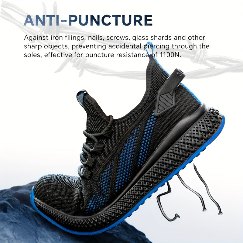 SPIEZ Unisex Safety Shoes With Composite Toe Cap, Puncture Proof Breathable Work Shoes For Men, Slip On Fashion Sneakers For Work And Daily Wear