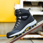 Men'S Steel Toe & Puncture Proof Breathable Work Boots - Non-Slip Lace-Up Safety Shoes with Durable Rubber Sole, Ergonomic Design & Cushioned Insole for Outdoor Hiking, Training, Casual Wear, Steel Toe Boots, Hiking Footwear,