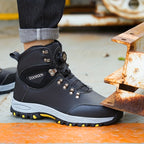Men'S Steel Toe & Puncture Proof Breathable Work Boots - Non-Slip Lace-Up Safety Shoes with Durable Rubber Sole, Ergonomic Design & Cushioned Insole for Outdoor Hiking, Training, Casual Wear, Steel Toe Boots, Hiking Footwear,