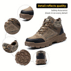 Men's Work Shoes Anti-smashing And Anti-piercing Steel Toe Shoes Anti-smashing And Anti-piercing Steel Toe Shoes Puncture Proof Anti-skid Steel Toe High Top Work Shoes Men's Steel Toe Anti-Puncture Breathable Lightweight Inde