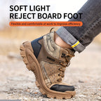 Men's Work Shoes Anti-smashing And Anti-piercing Steel Toe Shoes Anti-smashing And Anti-piercing Steel Toe Shoes Puncture Proof Anti-skid Steel Toe High Top Work Shoes Men's Steel Toe Anti-Puncture Breathable Lightweight Inde