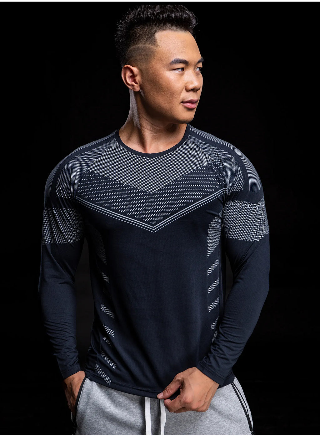 New Long Sleeve T Shirt Sport Men Gym Shirt Quick Dry Gym Fitness Training Running t shirt Men Workout T-Shirt Bodybuilding Tops