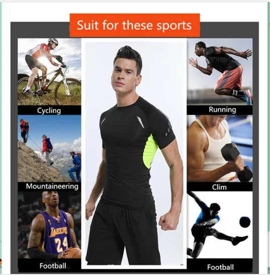Short Sleeve Gym Shirt for Men, Workout Tees, Sport T Shirt, High Quality, Running Shirt, Fitness Sportswear, On Promotion