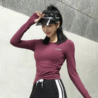 Women's Compression Long Sleeve Workout Top, Seamless Yoga & Running Shirt, Breathable Athletic Gym T-Shirt for Cross-Training