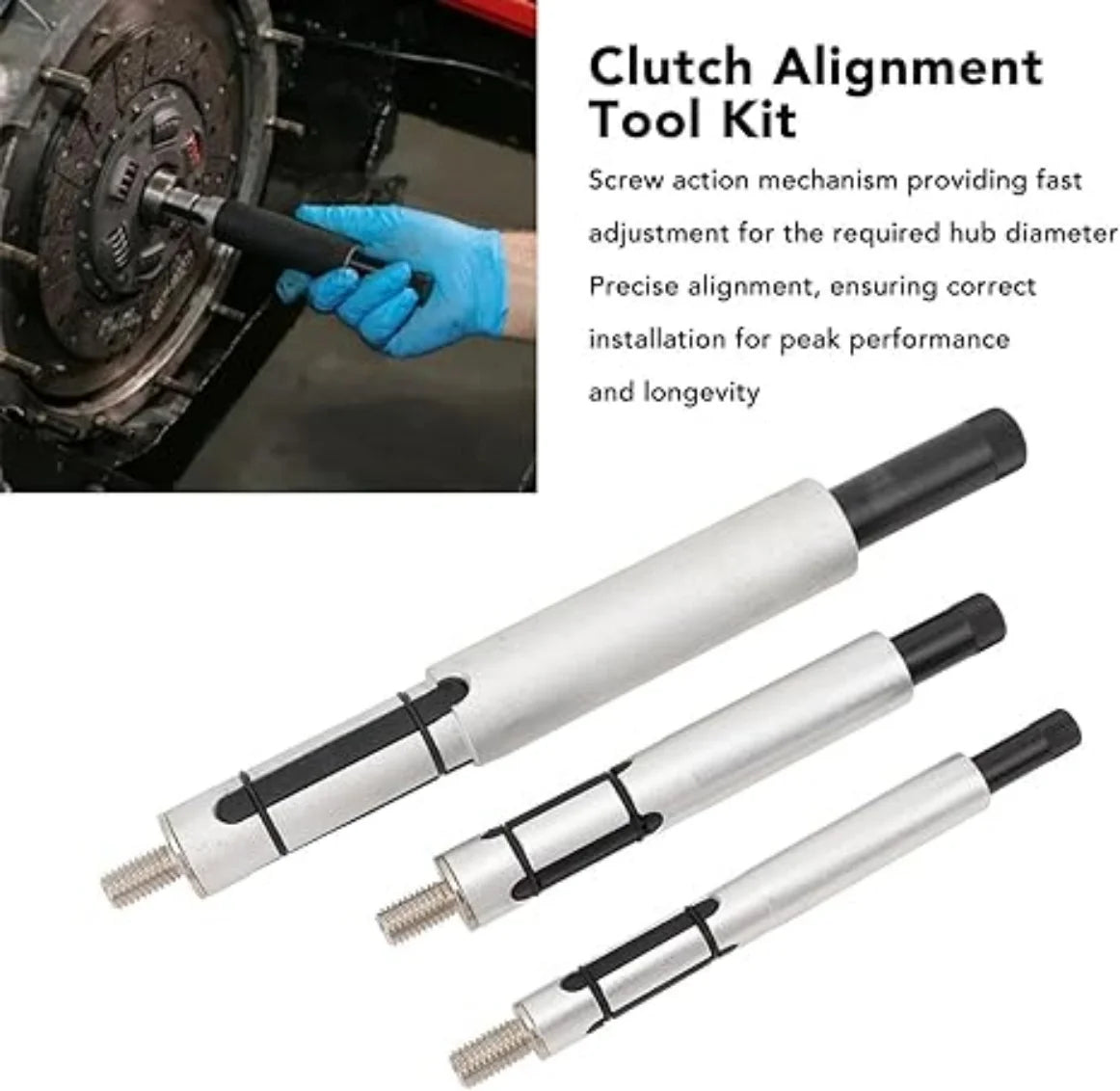 Clutch Alignment Tool Kit, 11pc Universal Clutch Centering Tool Set for Clutch Disc Alignment, Heavy Duty Metric Clutch Plate Al