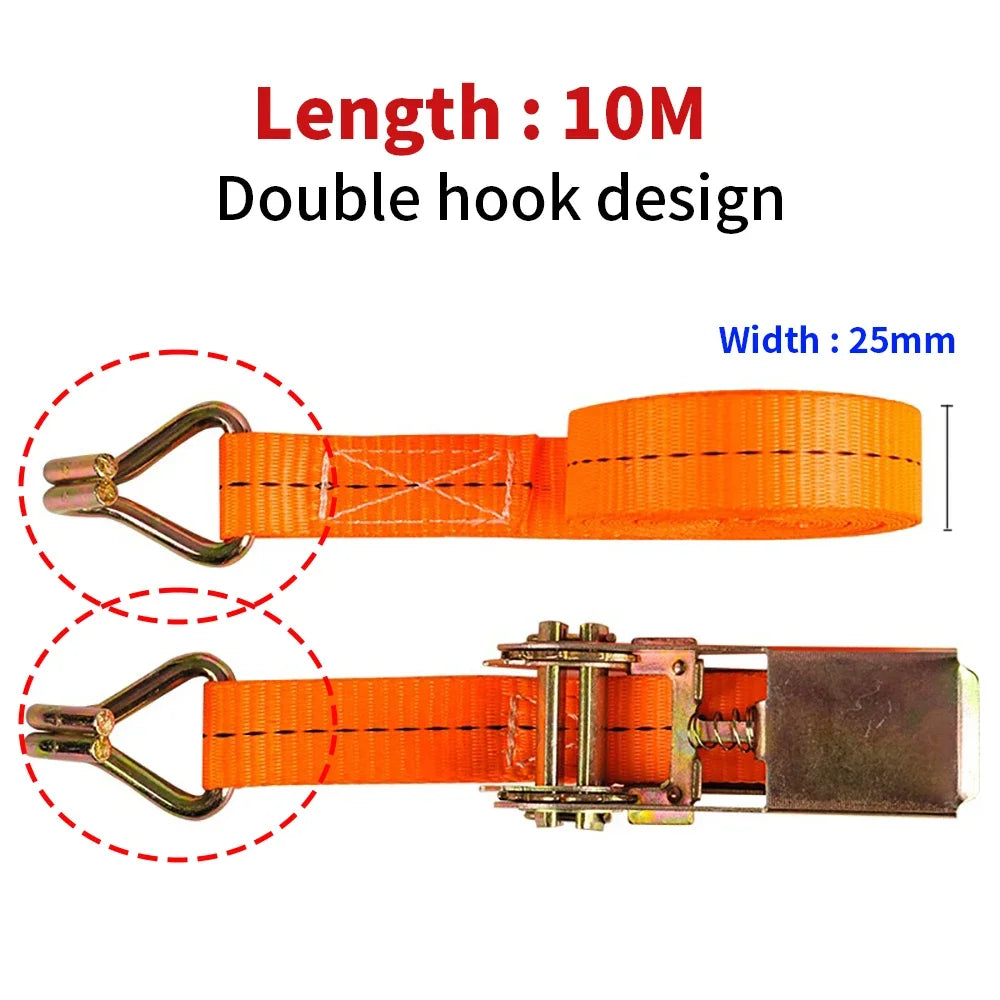 Ratchet Straps 1/3/5/10 Meter Claw Lorry Lashing Handy Straps Thickened Car Strapping Belt Tensioner Binding Strapping Tensioner