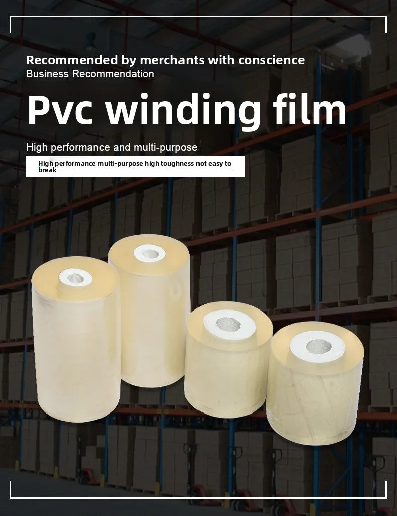PVC Stretch Wrap Roll - Industrial Self-Adhesive Packing Film for Bundling, Palletizing & Wire Protection