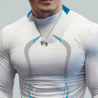 Men Workout Long Sleeve T-shirt Gym Shirt Round Neck Slim Fit T-shirt Sweat Absorption Workout Tees Quick Dry Sports T-shirts