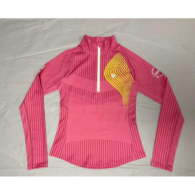 New Fitness Sports Long Sleeve Women's Top Gym Tight Yoga Shirt Quarter Zip Slim Fit Running T Shirt Quick Dry Workout Shirts