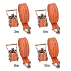 40mm Heavy Duty Ratchet Tie Down, 6/8/10M Truck Strapping, Binding Strap Rope with Tensioner for Secure Fastening Tow Strap