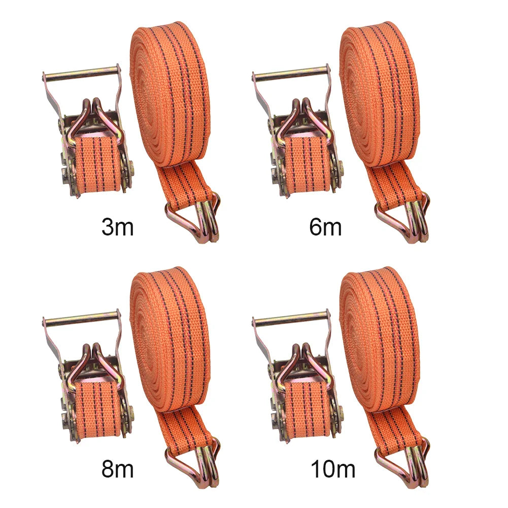 40mm Heavy Duty Ratchet Tie Down, 6/8/10M Truck Strapping, Binding Strap Rope with Tensioner for Secure Fastening Tow Strap
