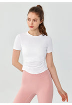 Women's Yoga Tops Short Sleeve Slim Fit Quick Dry Workout Shirts for Running Gym Fitness Breathable Summer Sports T-shirt