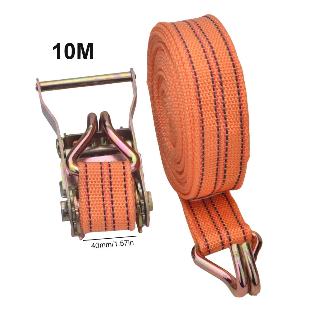 40mm Heavy Duty Ratchet Tie Down, 6/8/10M Truck Strapping, Binding Strap Rope with Tensioner for Secure Fastening Tow Strap