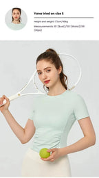 Women's Yoga Tops Short Sleeve Slim Fit Quick Dry Workout Shirts for Running Gym Fitness Breathable Summer Sports T-shirt