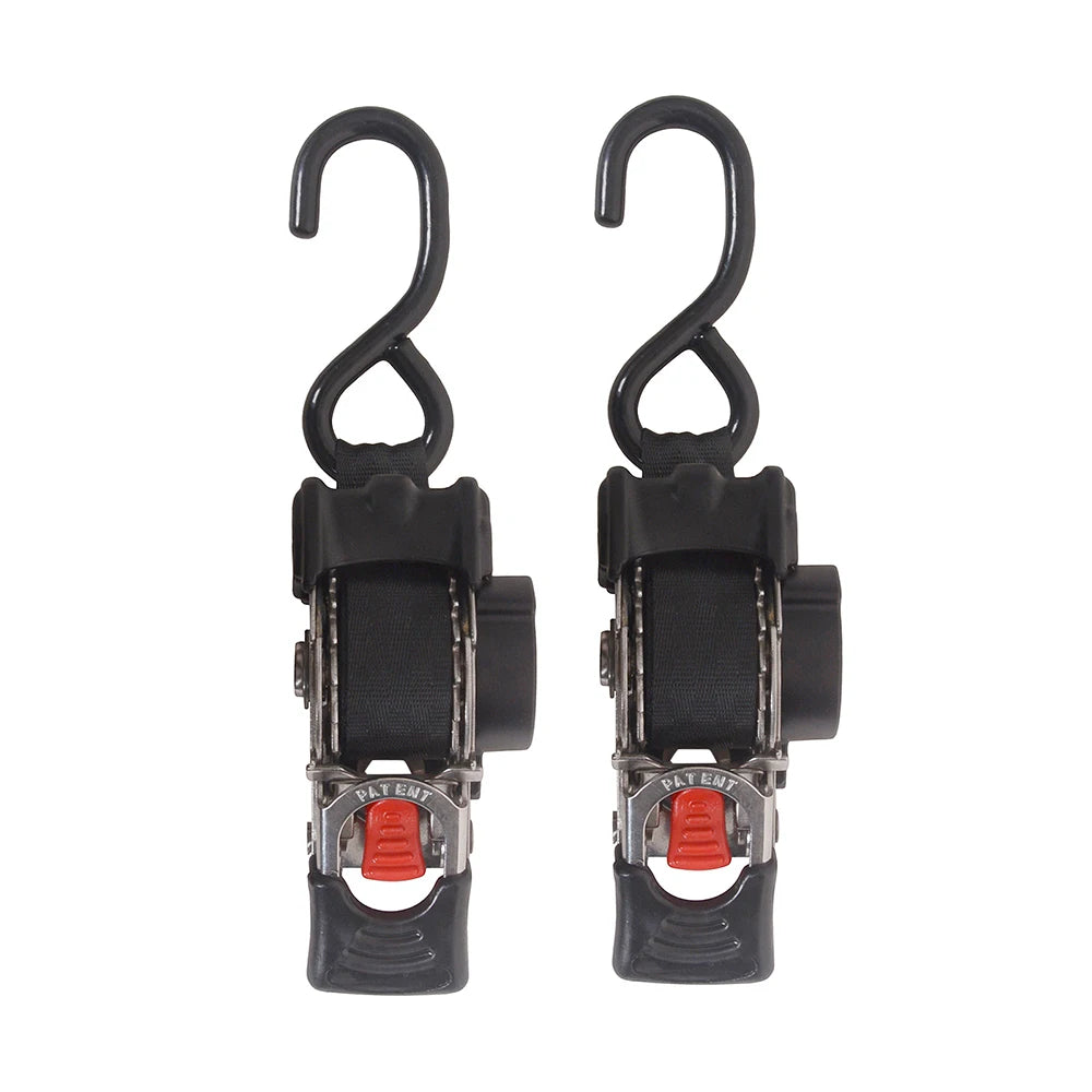 2 Pack Bolt-On Retractable Ratchet Straps Stainless Steel Ratchet Tie Down Straps Heavy Duty Auto Retracting Ratchet Straps