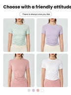 Women's Yoga Tops Short Sleeve Slim Fit Quick Dry Workout Shirts for Running Gym Fitness Breathable Summer Sports T-shirt
