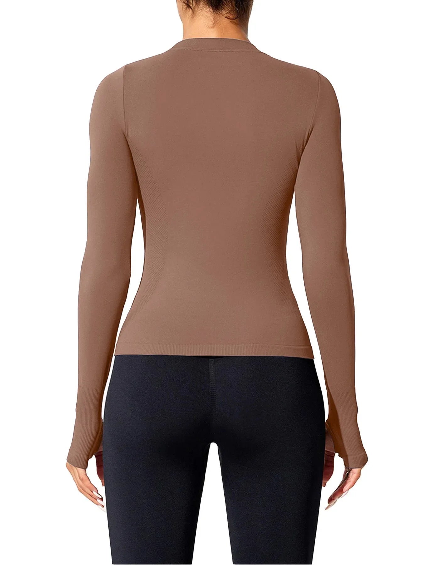 Women's Compression Long Sleeve Workout Top, Seamless Yoga & Running Shirt, Breathable Athletic Gym T-Shirt for Cross-Training