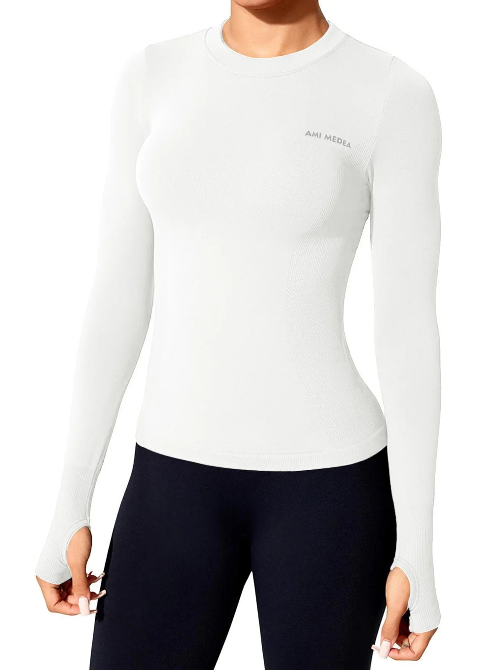Women's Compression Long Sleeve Workout Top, Seamless Yoga & Running Shirt, Breathable Athletic Gym T-Shirt for Cross-Training