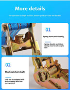Ratchet Straps 1/3/5/10 Meter Claw Lorry Lashing Handy Straps Thickened Car Strapping Belt Tensioner Binding Strapping Tensioner