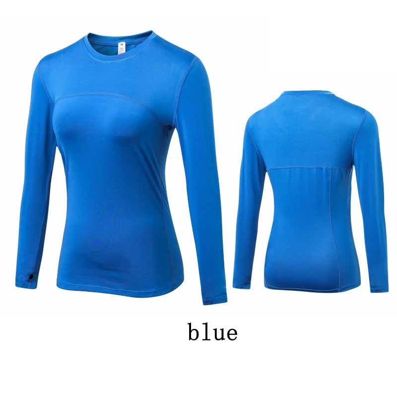 Long Sleeve Workout Shirts Women Quick Dry Gym Athletic T-Shirt Running Hiking Yoga Top with Thumb Hole Slim Fit