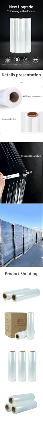 Stretch Wrap Film Heavy Duty Pallet Wrap Industrial Packaging High Elasticity Tear Resistance for Moving Shipping shrink wrap