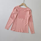 Women's Long Sleeve Workout Top Quick-Dry Slim Fit Running Shirt Breathable Yoga T-Shirt for Gym Training