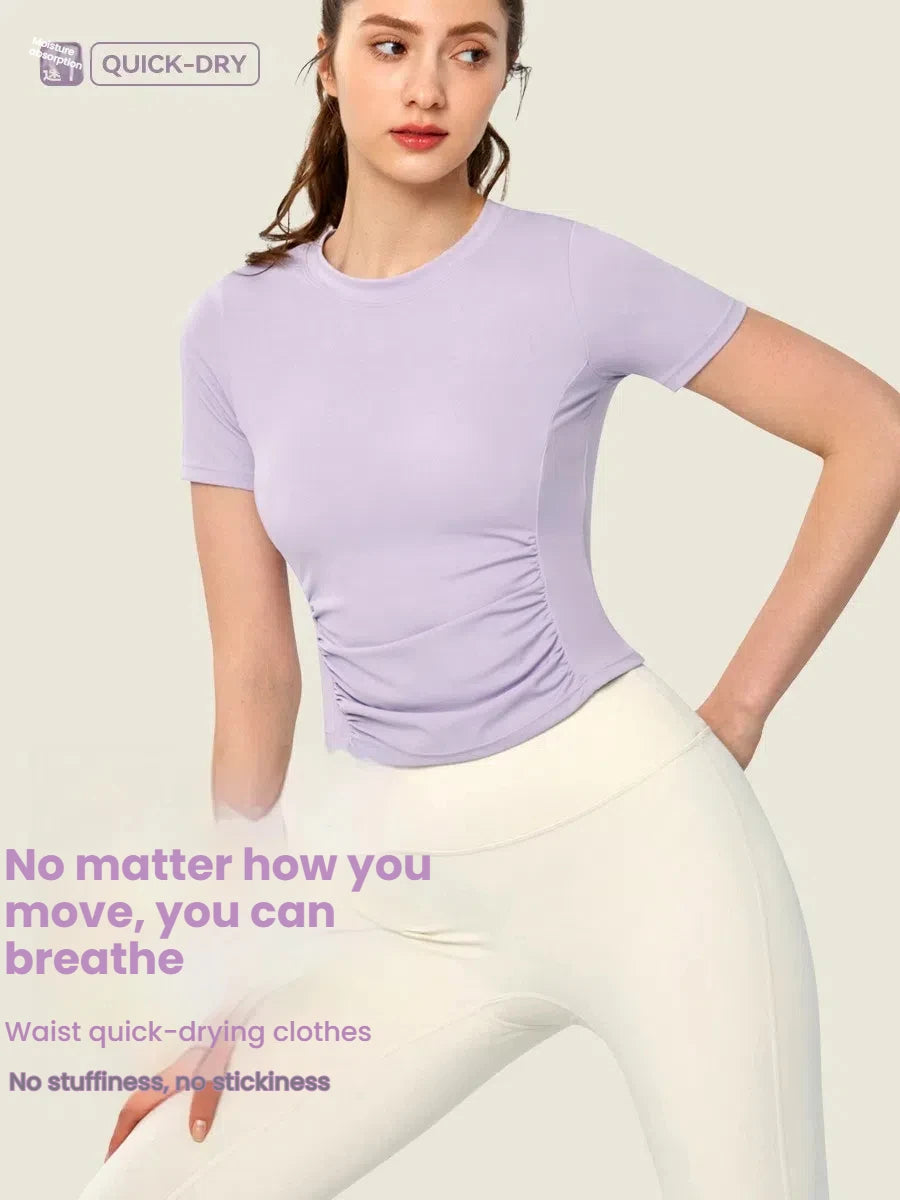Women's Yoga Tops Short Sleeve Slim Fit Quick Dry Workout Shirts for Running Gym Fitness Breathable Summer Sports T-shirt