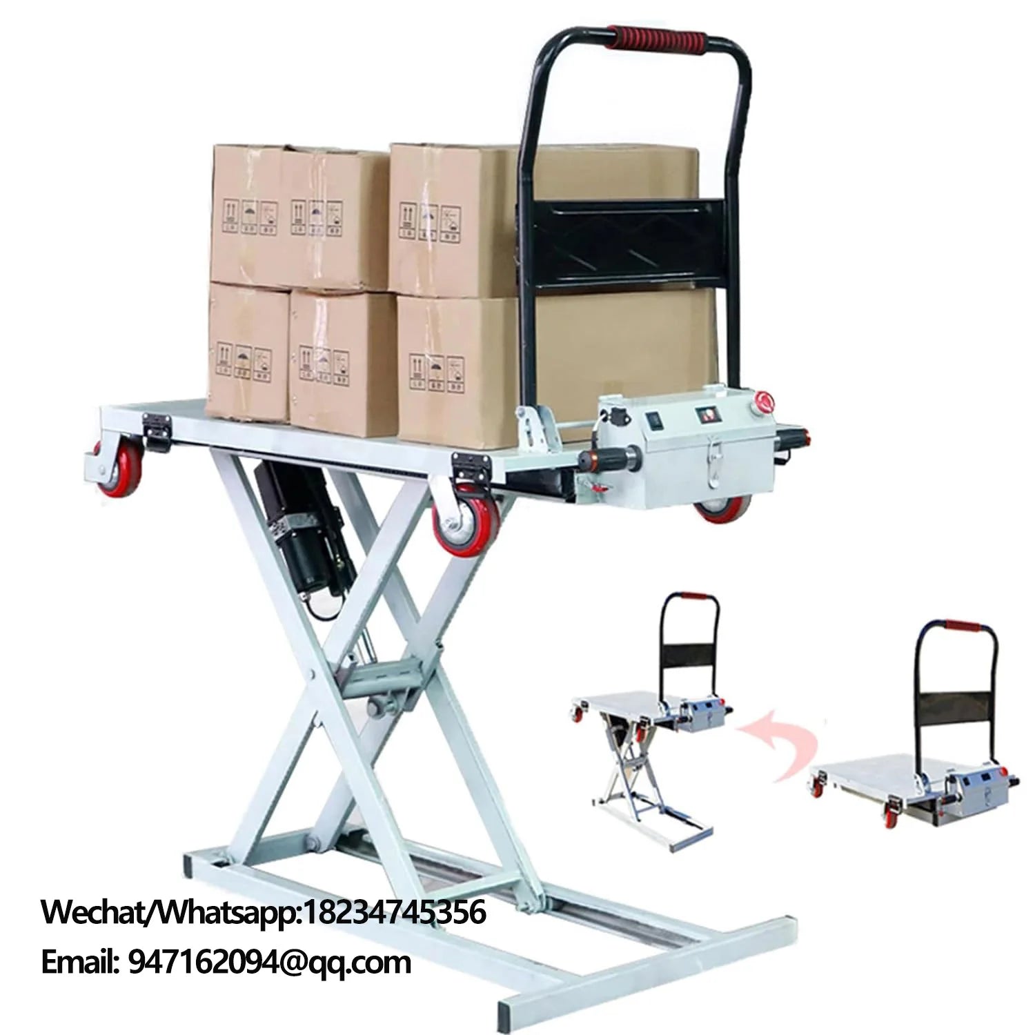 300KG Capacity Heavy Duty Folding Hand Truck Durable Utility Cart for Moving Electric Hand Truck Hydraulic Lift Table Cart