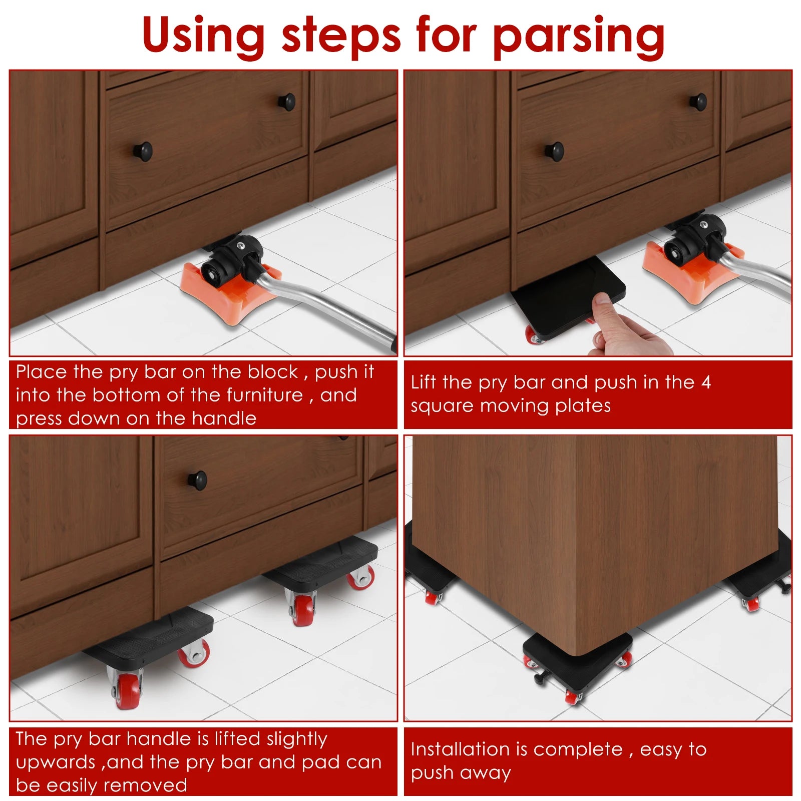 Furniture Roller Mover Tools Heavy Duty Furniture Lifter Labor-Saving Appliance Sliders Easy Safe Large Furniture Mover Tool Set