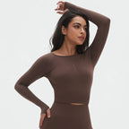Seamless Long Sleeve Workout Tops for Women Ruched Compression Athletic Top Gym Fitness Yoga Shirt Running Tight Undershirt