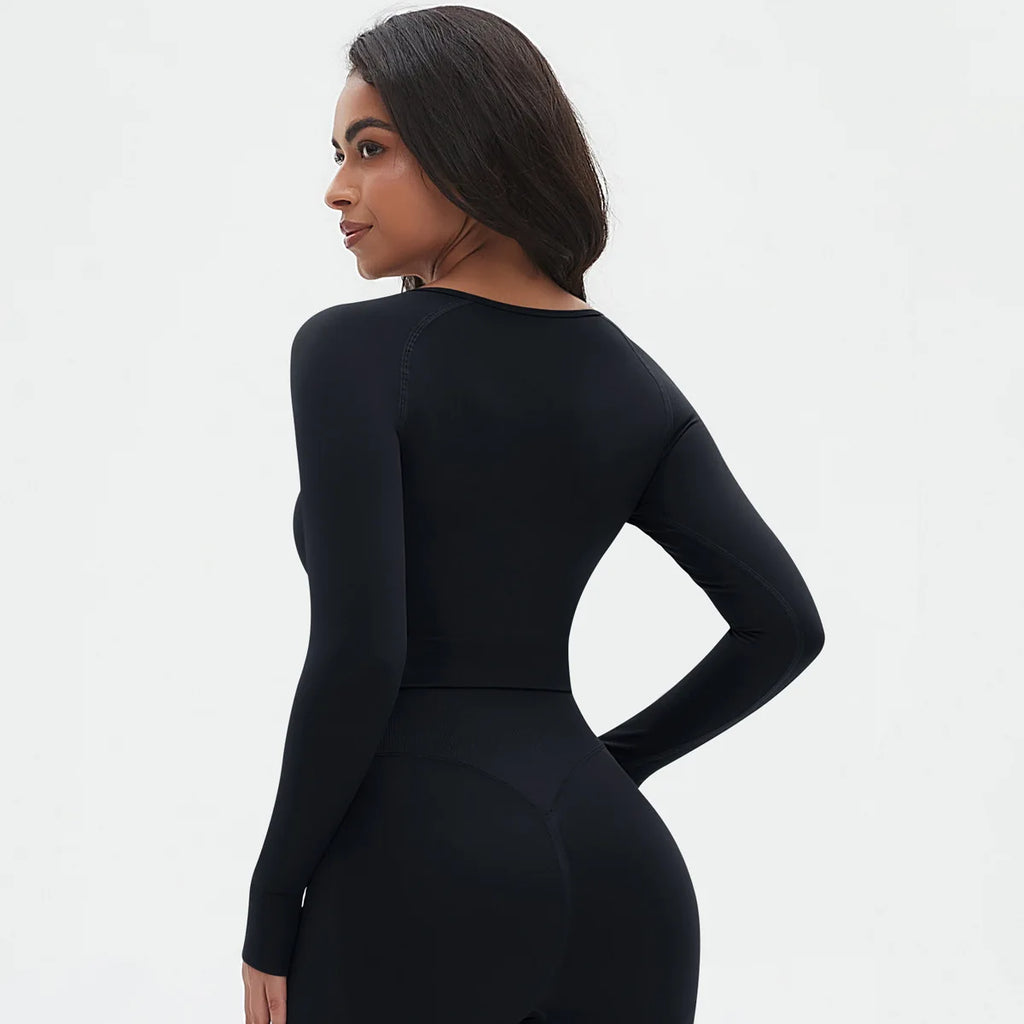 Seamless Long Sleeve Workout Tops for Women Ruched Compression Athletic Top Gym Fitness Yoga Shirt Running Tight Undershirt