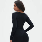 Seamless Long Sleeve Workout Tops for Women Ruched Compression Athletic Top Gym Fitness Yoga Shirt Running Tight Undershirt