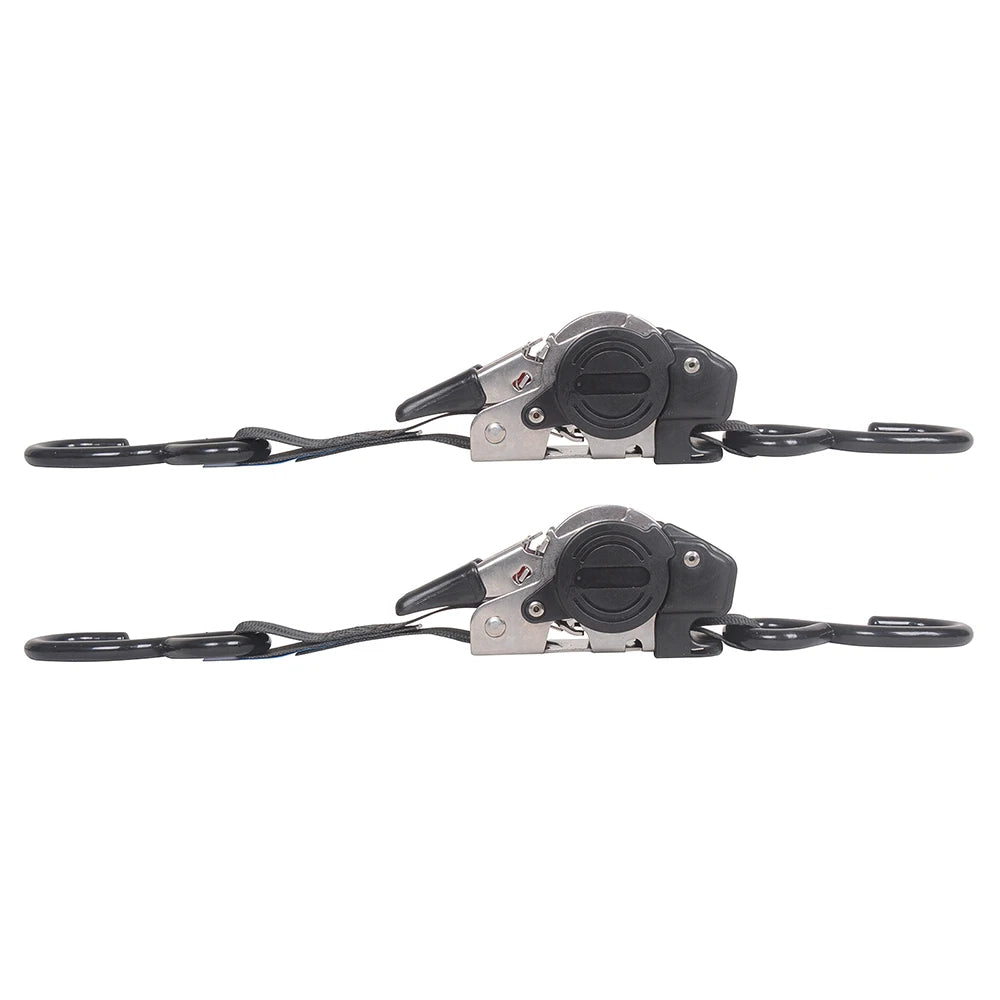 2 Pack Bolt-On Retractable Ratchet Straps Stainless Steel Ratchet Tie Down Straps Heavy Duty Auto Retracting Ratchet Straps