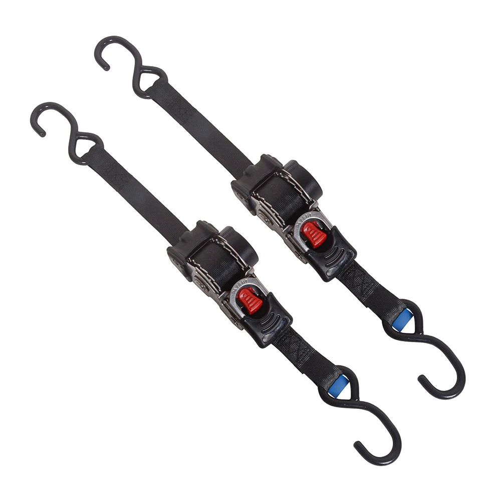 2 Pack Bolt-On Retractable Ratchet Straps Stainless Steel Ratchet Tie Down Straps Heavy Duty Auto Retracting Ratchet Straps