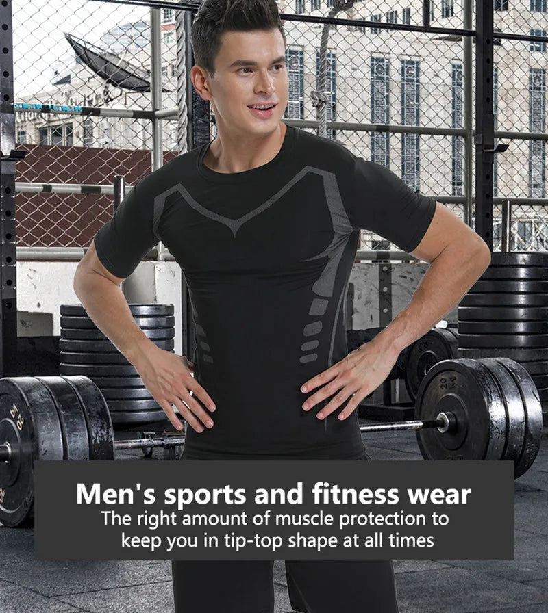 Short Sleeve Gym Shirt for Men, Workout Tees, Sport T Shirt, High Quality, Running Shirt, Fitness Sportswear, On Promotion