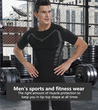 Short Sleeve Gym Shirt for Men, Workout Tees, Sport T Shirt, High Quality, Running Shirt, Fitness Sportswear, On Promotion