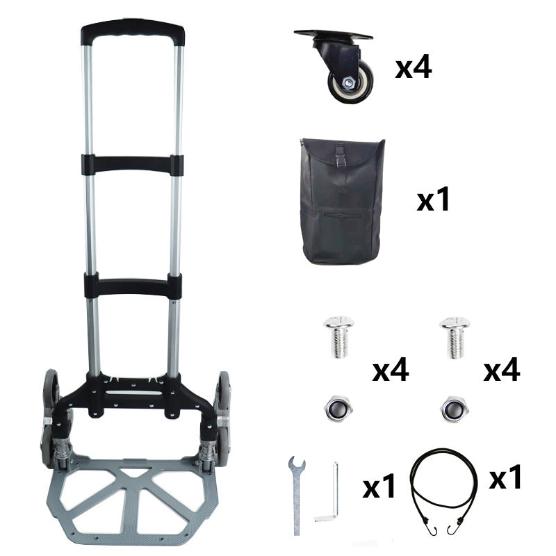 Foldable Trolley Climbing Stairs Cart Upstairs Cargo Transport folded Trolley with Wheels Trailer Truck Moving Tools