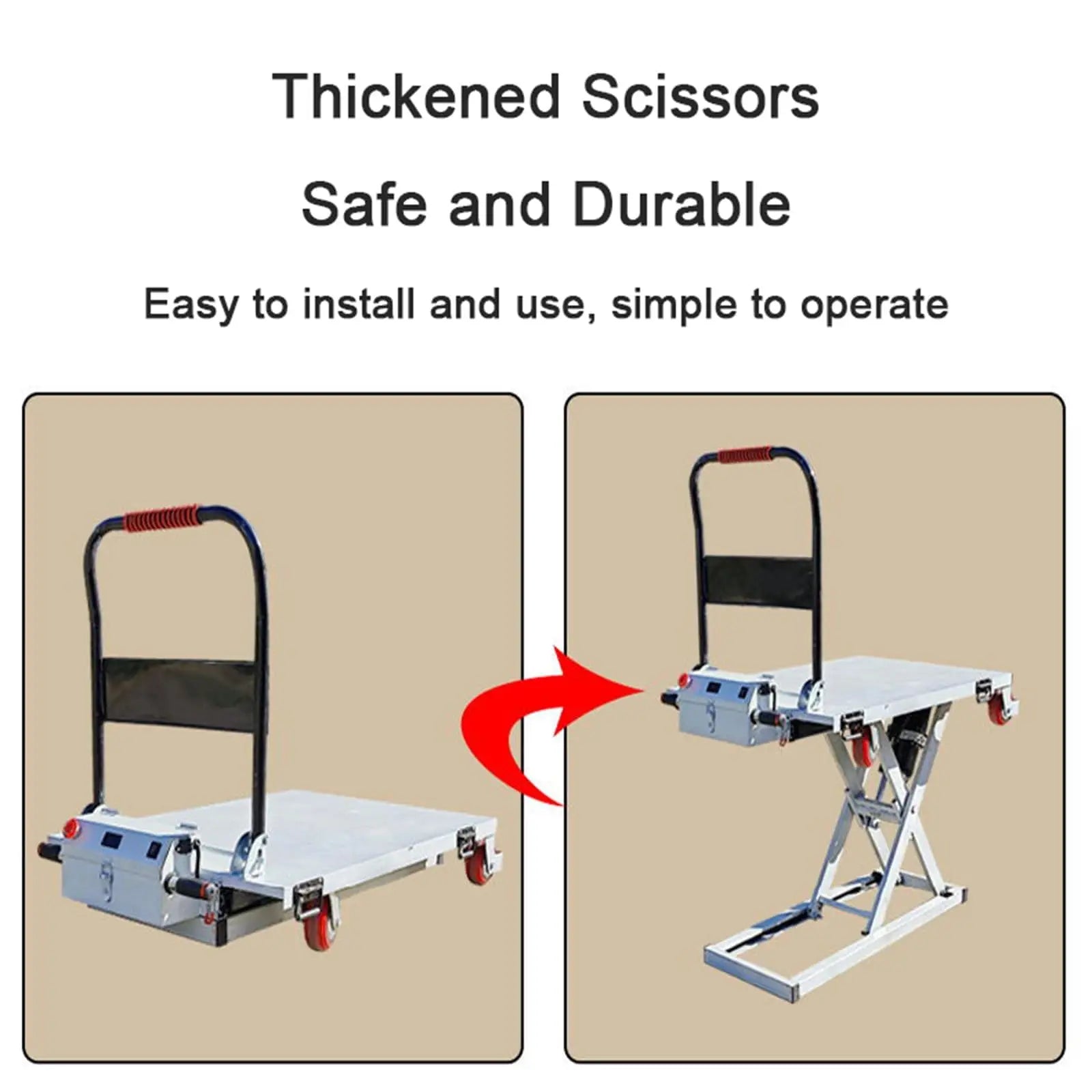 300KG Capacity Heavy Duty Folding Hand Truck Durable Utility Cart for Moving Electric Hand Truck Hydraulic Lift Table Cart