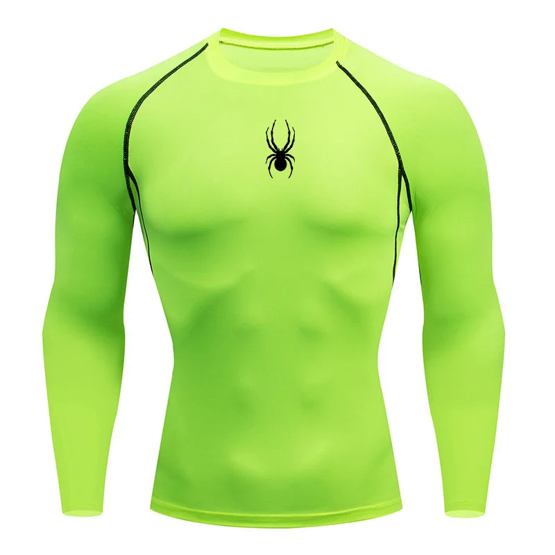 Men's Long Sleeves Fitness T-shirt Gym Compression Dry Fit T-shirt Sportswear Spring And Autumn Outdoor Sports Running Tees Tops